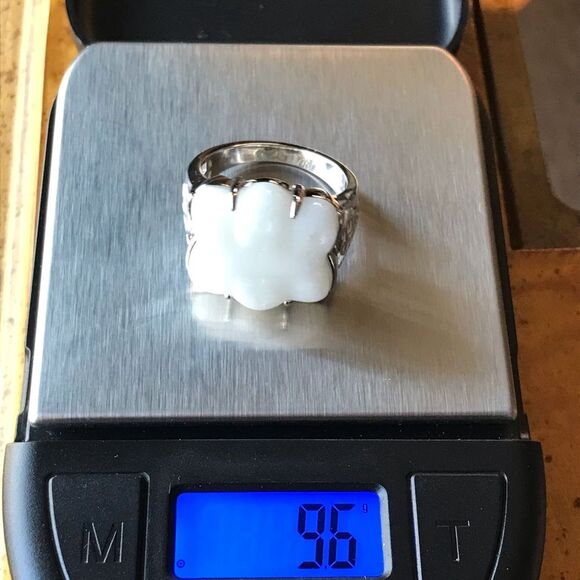 Natural Jade Sterling Silver Ring Discounted Size 9 - Picture 7 of 9